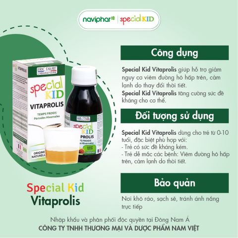 Siro Special Kid Vitaprolis 125ml - Tăng cường sức đề kháng và hỗ trợ chống viêm đường hô hấp cho trẻ em hiệu quả.