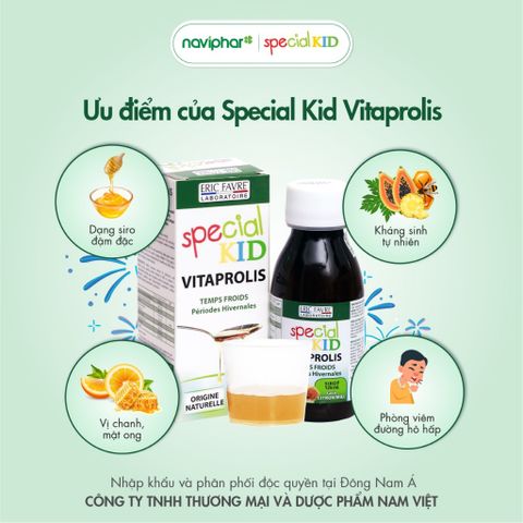 Siro Special Kid Vitaprolis 125ml - Tăng cường sức đề kháng và hỗ trợ chống viêm đường hô hấp cho trẻ em hiệu quả.
