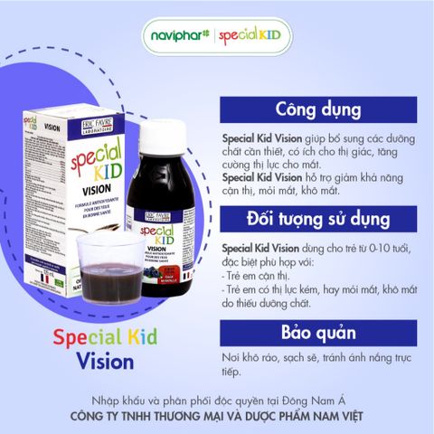 Siro Bổ Mắt Chính Hãng Special Kid Vision - Tăng Cường Thị Lực, Giảm Nhức Mỏi Mắt Cho Trẻ Em - 125ml