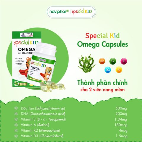 Viên nang Special Kid Omega Capsules - Hỗ trợ tăng khả năng tập trung, thị lực cho trẻ - 30/60 viên