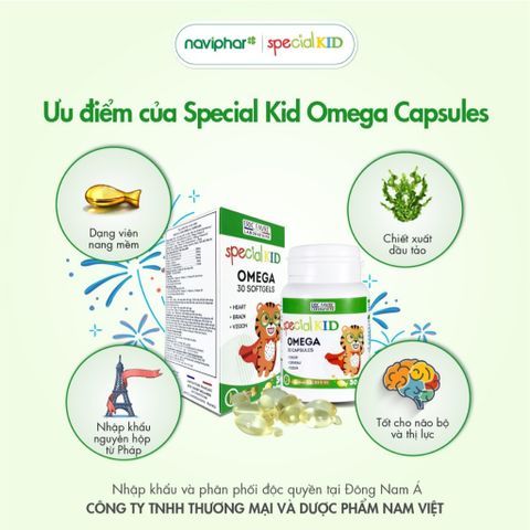 Viên nang Special Kid Omega Capsules - Hỗ trợ tăng khả năng tập trung, thị lực cho trẻ - 30/60 viên