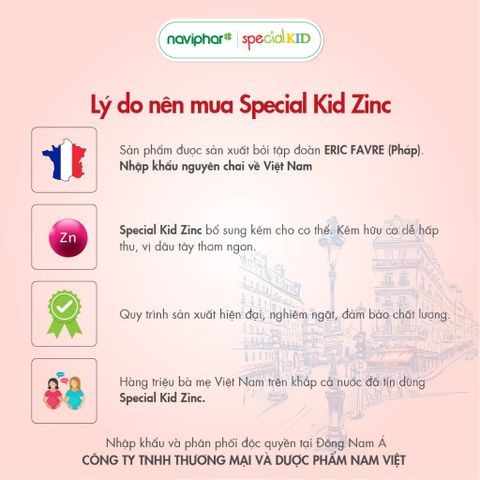 Siro Special Kid Zinc 125ml - Tăng Cường Đề Kháng, Hỗ Trợ Trẻ Biếng Ăn, Tiêu Chảy - Dinh Dưỡng Thiết Yếu Cho Trẻ Em