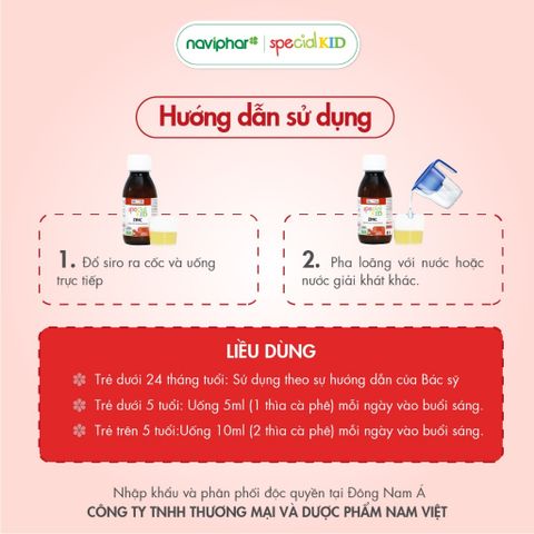 Siro Special Kid Zinc 125ml - Tăng Cường Đề Kháng, Hỗ Trợ Trẻ Biếng Ăn, Tiêu Chảy - Dinh Dưỡng Thiết Yếu Cho Trẻ Em