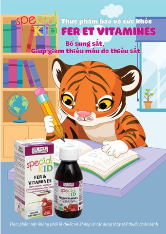 Siro Bổ Sung Sắt Special Kid Fer Et Vitamines 125ml - Giúp Phòng Ngừa Thiếu Máu Cho Trẻ Em, Dinh Dưỡng An Toàn, Hương Vị Dễ Uống