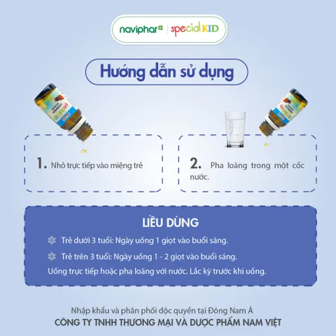 Special Kid Vitamin D3 & K2 - Hỗ trợ tăng chiều cao và hấp thu canxi cho trẻ - 10ml