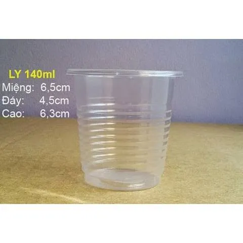Combo 100 Ly Nhựa 140ml Kèm Nắp - Ly Dùng Một Lần Để Đổ Rau Câu, Sốt Chấm, Thực Phẩm Tiện Lợi