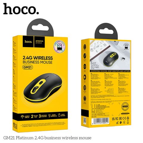 Chuột Hoco GM21 Không Dây 2.4GHz - Thiết Kế Siêu Nhẹ 43g, Dễ Dàng Mang Theo cho Laptop và Máy Tính Bàn