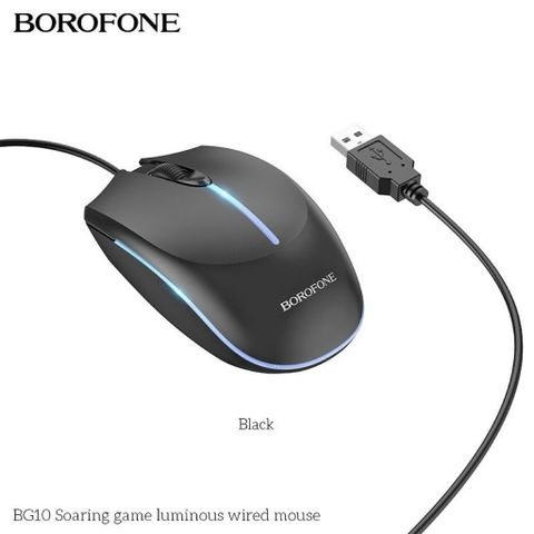 Chuột có dây BOROFONE BG10 LED - Thiết bị gaming chính hãng, độ nhạy cao, thiết kế ergonomic cho trải nghiệm chơi game hoàn hảo