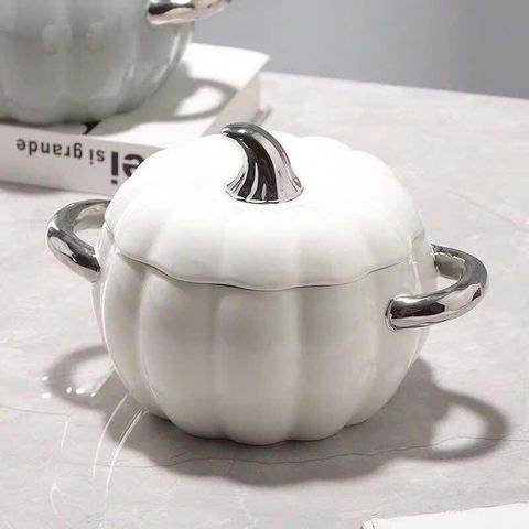 Hũ Sứ Bí Decor 1,6L - Hũ Đựng Đồ Sang Trọng Chịu Nhiệt, Dụng Cụ Nhà Bếp Tiện Lợi Cho Món Ăn Thơm Ngon