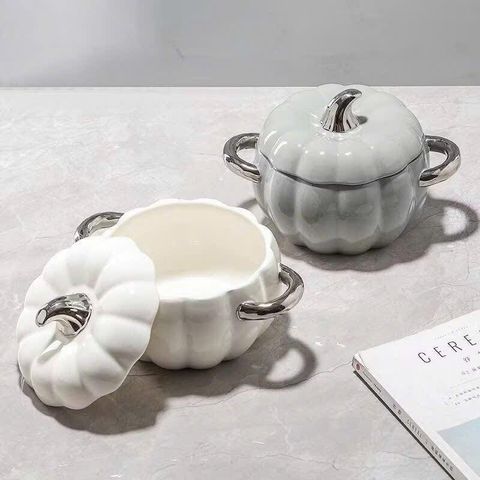 Hũ Sứ Bí Decor 1,6L - Hũ Đựng Đồ Sang Trọng Chịu Nhiệt, Dụng Cụ Nhà Bếp Tiện Lợi Cho Món Ăn Thơm Ngon