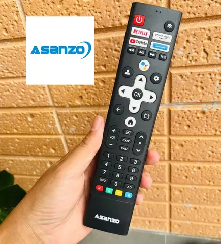 Điều Khiển Remote Giọng Nói Voice Tivi ASANZO Màu Đen Thiết Kế Trụ Dài, Phím Êm Nhạy - Phụ Kiện Tiện Ích Cho Gia Đình