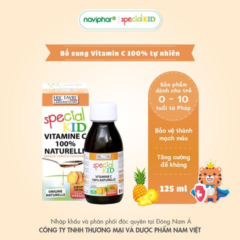 Siro Bổ Sung Vitamin C Tự Nhiên Eric Favre Special Kid - Hỗ Trợ Tăng Cường Sức Đề Kháng Cho Trẻ (125ml, Nhập Khẩu Pháp)