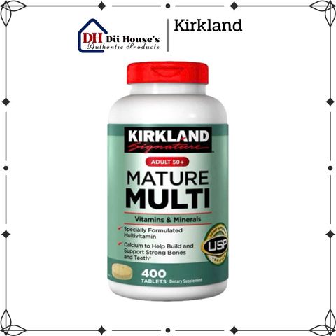 Vitamin Tổng Hợp Kirkland Mature Multi Adult 50+ 400 Viên - Hỗ Trợ Sức Khỏe Cho Người Trên 50 Tuổi, Bảo Vệ Tim Mạch, Tăng Cường Miễn Dịch
