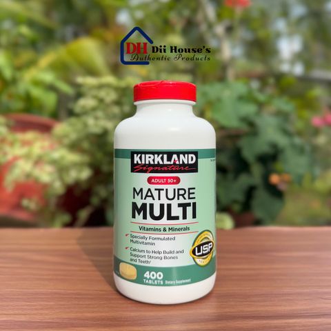 Vitamin Tổng Hợp Kirkland Mature Multi Adult 50+ 400 Viên - Hỗ Trợ Sức Khỏe Cho Người Trên 50 Tuổi, Bảo Vệ Tim Mạch, Tăng Cường Miễn Dịch