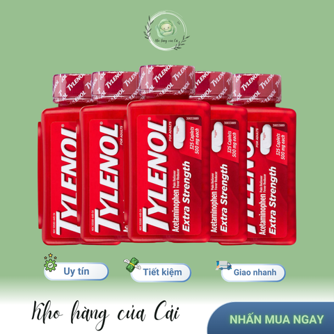 Tylenol Extra Strength 500mg - Viên giảm đau hạ sốt nhanh 325 viên - An toàn cho dạ dày - Hàng chính hãng Mỹ