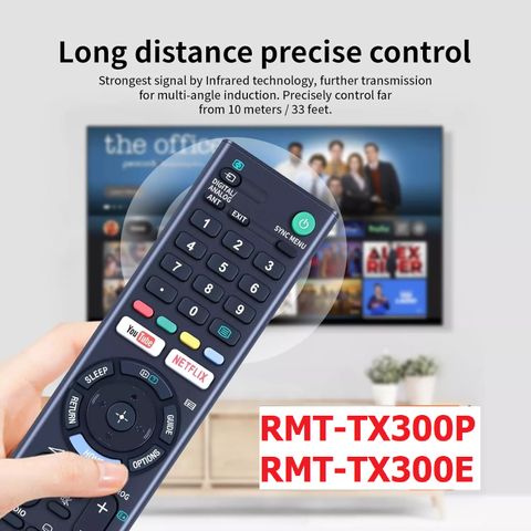 Điều Khiển Remote Tivi Sony 4K Smart TV RM-TX300P/TX300E - Phụ Kiện Thay Thế Hỗ Trợ Nhiều Mẫu TV Sony, Tiện Dụng và Dễ Sử Dụng