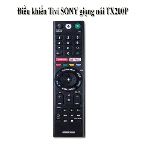 Điều khiển Remote Tivi SONY GIỌNG NÓI VOICE RM-TX200P - Phụ kiện Tivi Thông Minh, Bao gồm Pin, Thiết Kế Nhỏ Gọn, Made in China
