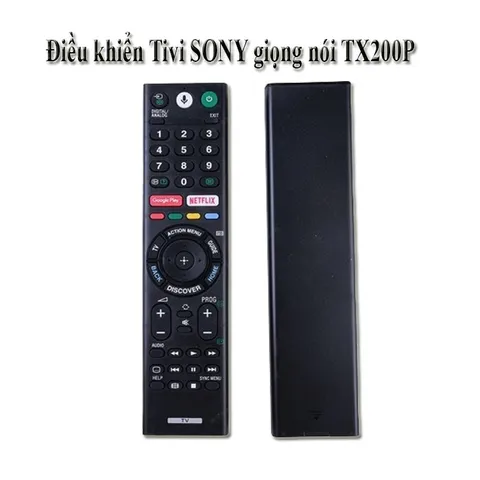 Điều khiển Remote Tivi SONY GIỌNG NÓI VOICE RM-TX200P - Phụ kiện Tivi Thông Minh, Bao gồm Pin, Thiết Kế Nhỏ Gọn, Made in China