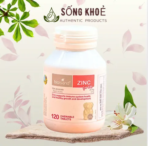 Viên nhai bổ sung kẽm Bio Island ZINC 120 viên - Hỗ trợ miễn dịch và tăng trưởng cho bé từ 1-12 tuổi
