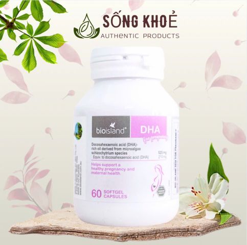 Viên uống Bio Island DHA cho Phụ Nữ Mang Thai 60 viên - Hỗ Trợ Phát Triển Trí Não và Thị Giác Thai Nhi, Omega-3 Từ Vi Tảo Schizochytrium