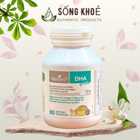 Viên uống bổ sung DHA Bio Island cho trẻ 60 viên - Hỗ trợ phát triển não bộ và thị giác, tăng khả năng tập trung và học hỏi