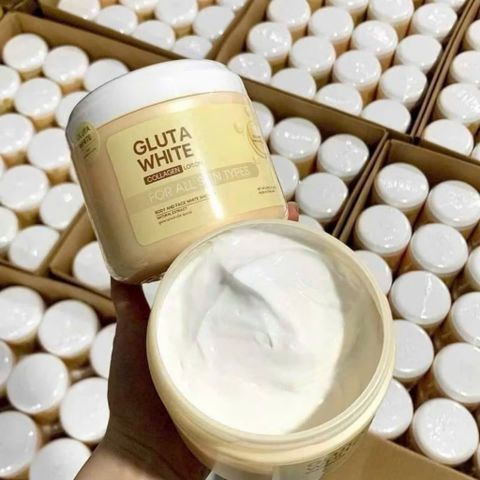 Kem Ủ Trắng Da Gluta White Thái Lan 600gr - Dưỡng Trắng Da Ngăm Mặt và Body, Chất Kem Sánh Mịn, Tiết Kiệm