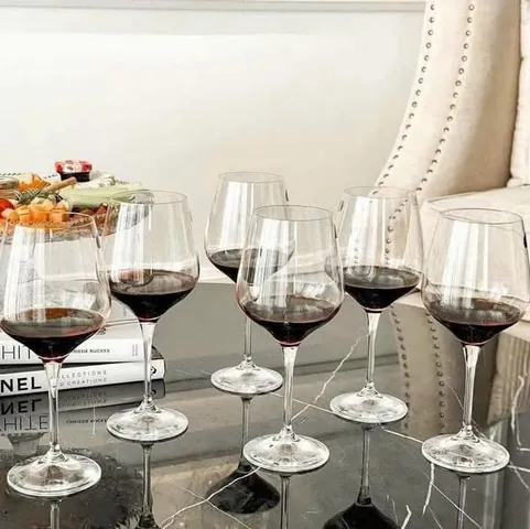 Set 6 Ly Vang Đỏ Pha Lê Bohemia Crystal Sandra 570ml - Sang Trọng, An Toàn Cho Bữa Tiệc và Quà Tặng Đặc Biệt