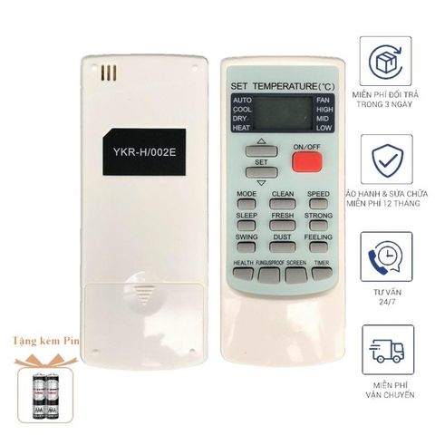 Remote Điều Hòa FUNIKI H002EBH - Thay Thế Chất Lượng, Tặng Kèm 2 Pin AAA Camelion, Khoảng Cách Sử Dụng 10m