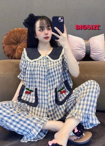 Bộ Đồ Ngủ Đũi Kẻ Tiểu Thư Dài Bigsize - Thời Trang Nữ Cao Cấp, Sang Trọng, Thoải Mái Cho Giấc Ngủ Ngon