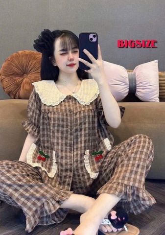 Bộ Đồ Ngủ Đũi Kẻ Tiểu Thư Dài Bigsize - Thời Trang Nữ Cao Cấp, Sang Trọng, Thoải Mái Cho Giấc Ngủ Ngon