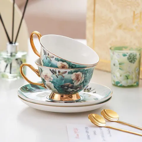 Bộ Ấm Chén Sứ Cao Cấp Họa Tiết Chim - Sang Trọng, An Toàn, Quà Tặng Lý Tưởng Dịp Lễ, Sinh Nhật