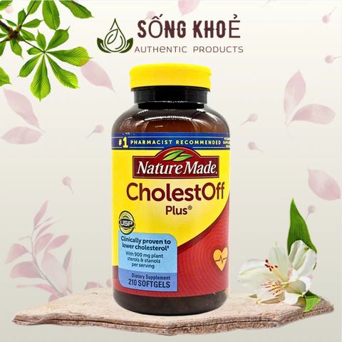 Viên Uống Giảm Mỡ Trong Máu Nature Made CholestOff Plus - Hỗ Trợ Sức Khỏe Tim Mạch, Giảm Cholesterol LDL, 210 Viên