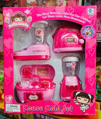 Bộ Đồ Chơi Nấu Ăn Hello Kitty YH858-1 - 4 Món Đồ Gia Dụng Có Hiệu Ứng Đèn Và Âm Thanh Dành Cho Trẻ Em