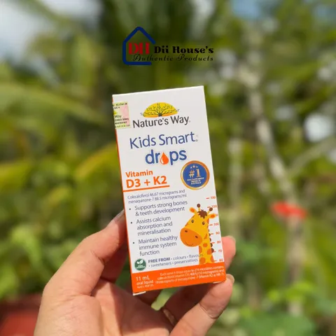 Giọt Vitamin D3 + K2 Nature's Way 11ml - Hỗ trợ hấp thụ canxi, tăng cường sức khỏe xương cho trẻ em và người lớn.