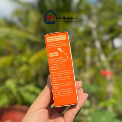 Giọt Vitamin D3 + K2 Nature's Way 11ml - Hỗ trợ hấp thụ canxi, tăng cường sức khỏe xương cho trẻ em và người lớn.