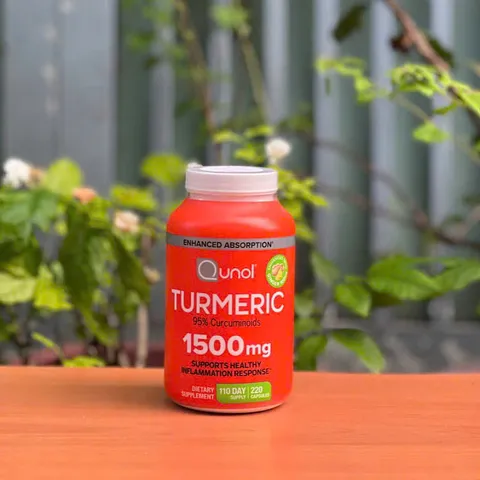 Viên Uống Tinh Chất Nghệ Qunol 1500mg - Hỗ Trợ Tiêu Hóa, Khớp, Chống Oxy Hóa - Giải Độc Gan, Cải Thiện Làn Da - 180 Viên Mỹ