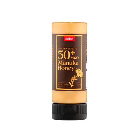 Mật Ong Manuka MGO 50+ Multifloral Coles 350g - Tăng Cường Sức Khỏe, Kháng Khuẩn, Chăm Sóc Da Tự Nhiên từ New Zealand
