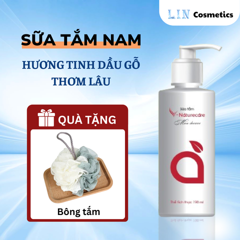 Sữa Tắm Nam Vnaturecare 190ml - Hương Nước Hoa Gỗ Sang Trọng, Lịch Lãm, Khử Mùi, Lưu Hương Lâu, Dưỡng Da Mềm Mại