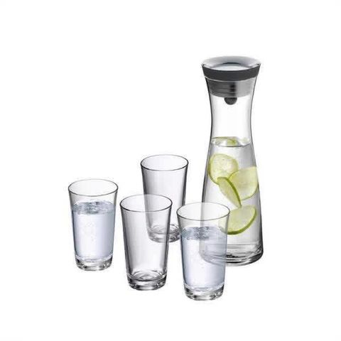 Bộ Bình Nước Thủy Tinh WMF Basic 5 - 1 Bình và 4 Cốc Cao Cấp, Thiết Kế Hiện Đại, Dung Tích 1L, Made in Germany