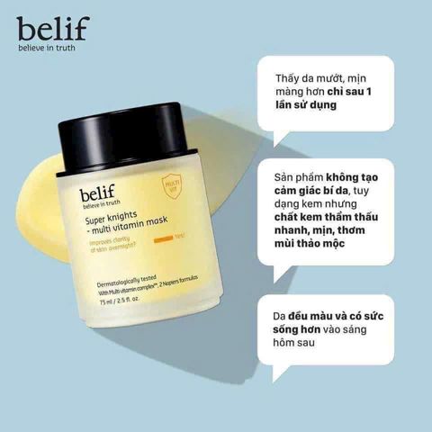 Mặt Nạ Ngủ Dưỡng Sáng Da Belif Super Knights Multi Vitamin Mask 75ml - Chăm Sóc Da Mịn Màng, Cung Cấp Độ Ẩm, Phù Hợp Với Mọi Loại Da