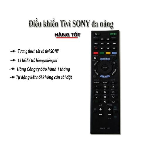 Điều Khiển Remote Tivi SONY RM-L1165 Thay Thế Đa Năng - Tương Thích Tất Cả TV SONY, Phụ Kiện Tiện Lợi, Giá Rẻ