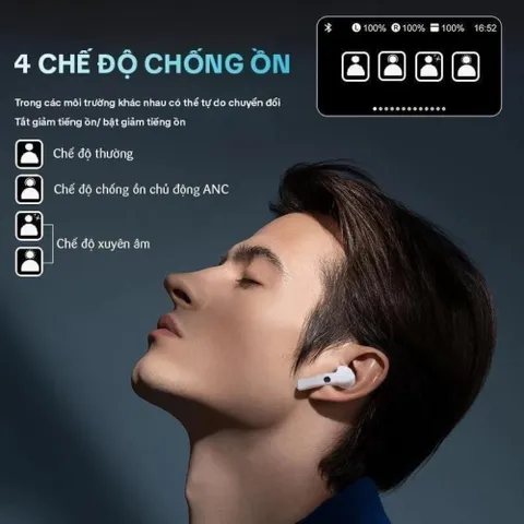 Tai Nghe Bluetooth A11 Pro Ultimate - 28 Chức Năng Thông Minh, Chống Ồn ANC/ENC, Màn Hình Cảm Ứng, Thiết Kế Nhỏ Gọn, Âm Thanh Chất Lượng Cao