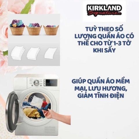 1 Hộp Giấy Thơm Kirkland Premium Fabric Softener 250 Tờ