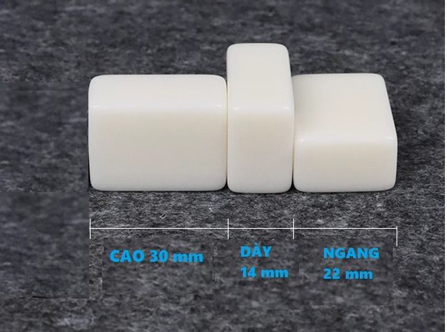 Bộ Cờ Mạt Chược Bạch Ngọc Size Trung - 30mm, 144 Quân, Chất Liệu Nhựa Melamine, Trò Chơi Giải Trí Thú Vị