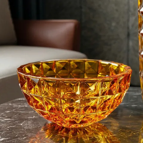 Tô Kim Cương Xanh Dương 28cm Bohemia - Pha Lê Cao Cấp Sang Trọng, Chống Trầy Xước, Không Gỉ, An Toàn Máy Rửa Chén