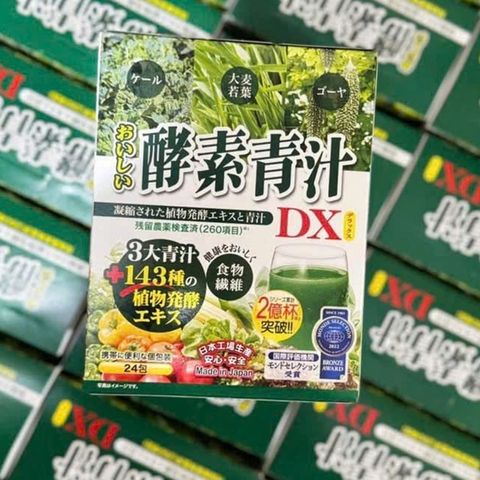 Bột rau xanh tổng hợp Oishii Kouso Aojiru DX Japan 24 gói