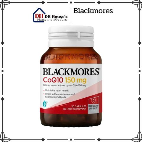 Viên Uống Hỗ Trợ Tim Mạch Blackmores CoQ10 150mg - Giúp Tăng Cường Sức Khỏe Tim Mạch và Hệ Mạch Máu - 30 Viên