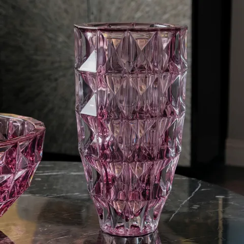 Lọ Hoa Kim Cương 28cm - Thiết Kế Tinh Tế Từ Bohemia Crystal - Nội Thất Sang Trọng Cho Không Gian Sống