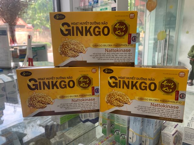 Viên uống Hoạt Huyết Dưỡng Não Ginkgo Hoàng Kim - Hỗ trợ giấc ngủ, giảm chóng mặt, cải thiện tuần hoàn máu não, hộp 20 viên