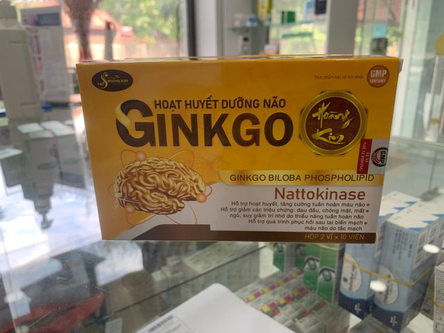 Viên uống Hoạt Huyết Dưỡng Não Ginkgo Hoàng Kim - Hỗ trợ giấc ngủ, giảm chóng mặt, cải thiện tuần hoàn máu não, hộp 20 viên